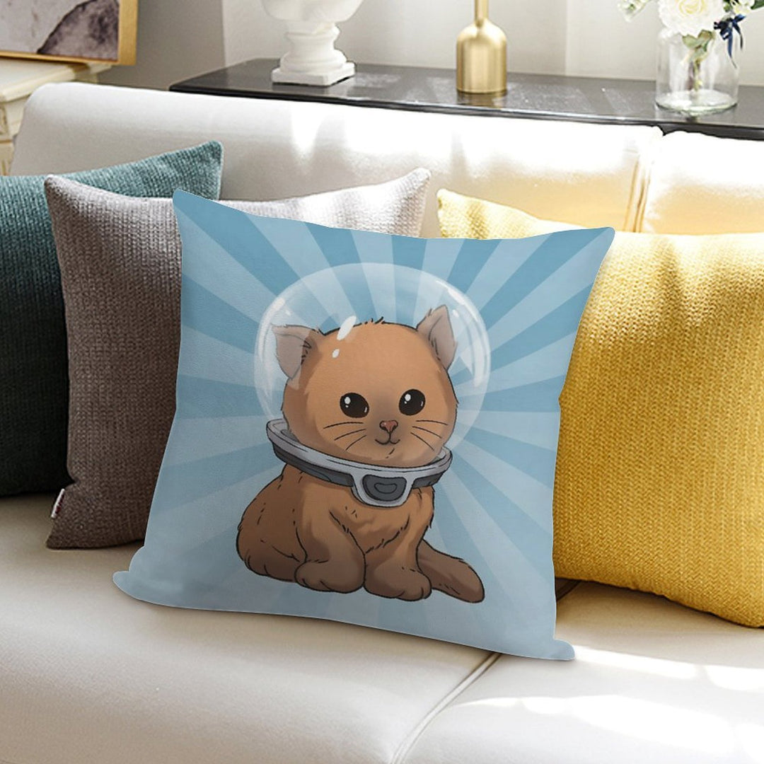 Keep Calm Kitty Soft Short Plush Fabric Throw Pillow