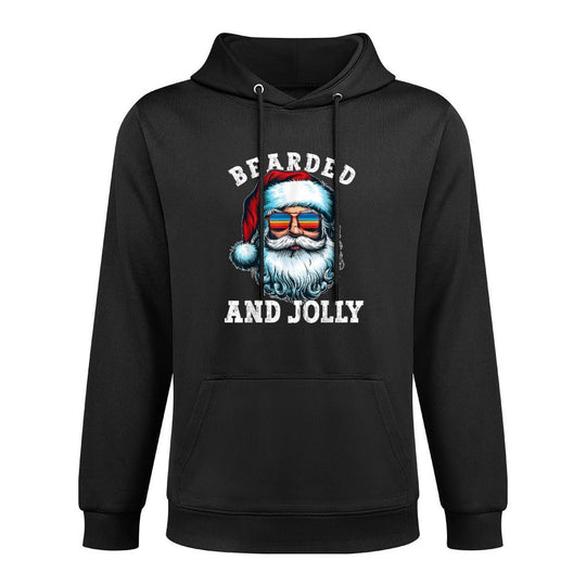 Vintage Mens Bearded And Jolly Gift Christmas For Men Versatile Streetwear Hoodie