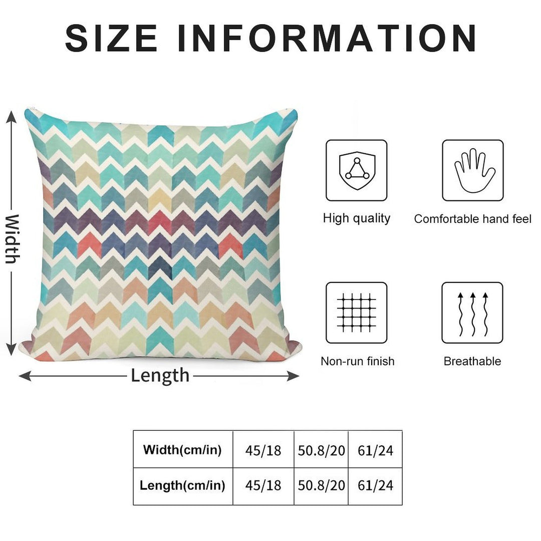 Watercolor Chevron Pattern Soft Anti-Pilling Throw Pillow