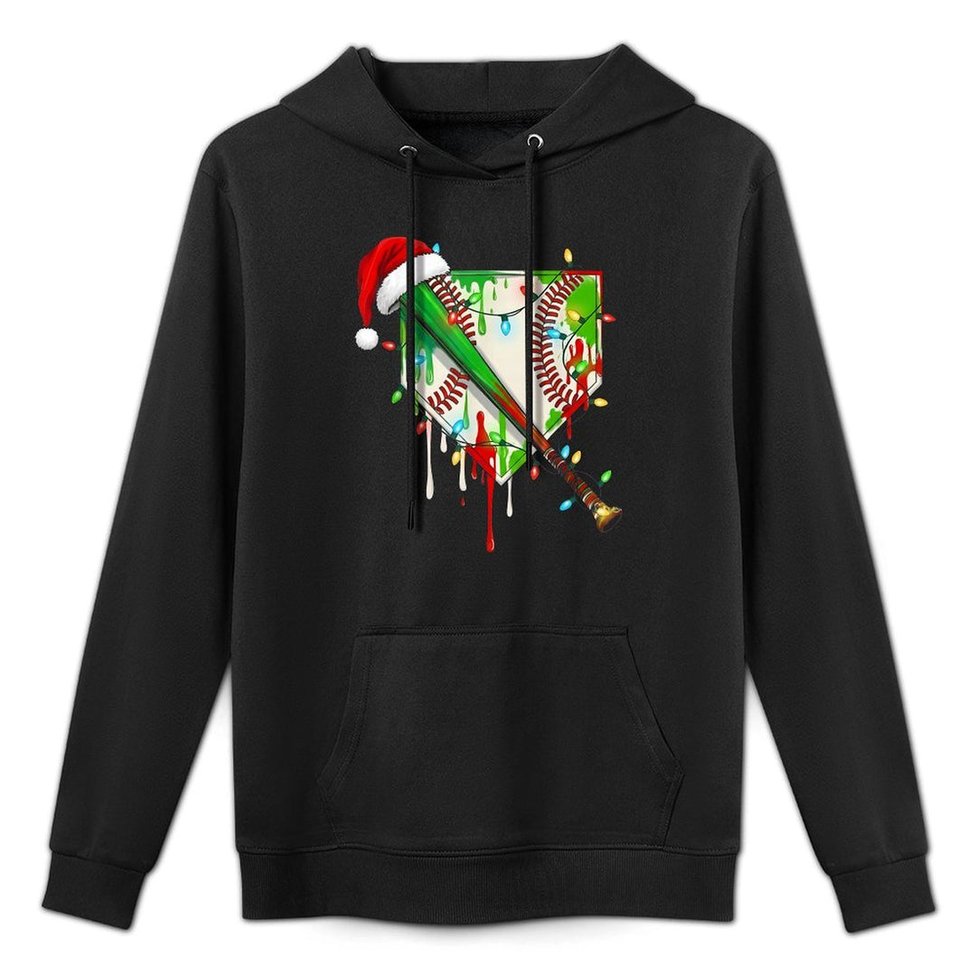 Santa Sports Ice Baseball Christmas Xmas Pajama Kid Men Boys Adjustable Hood Hoodie