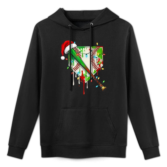 Santa Sports Ice Baseball Christmas Xmas Pajama Kid Men Boys Adjustable Hood Hoodie