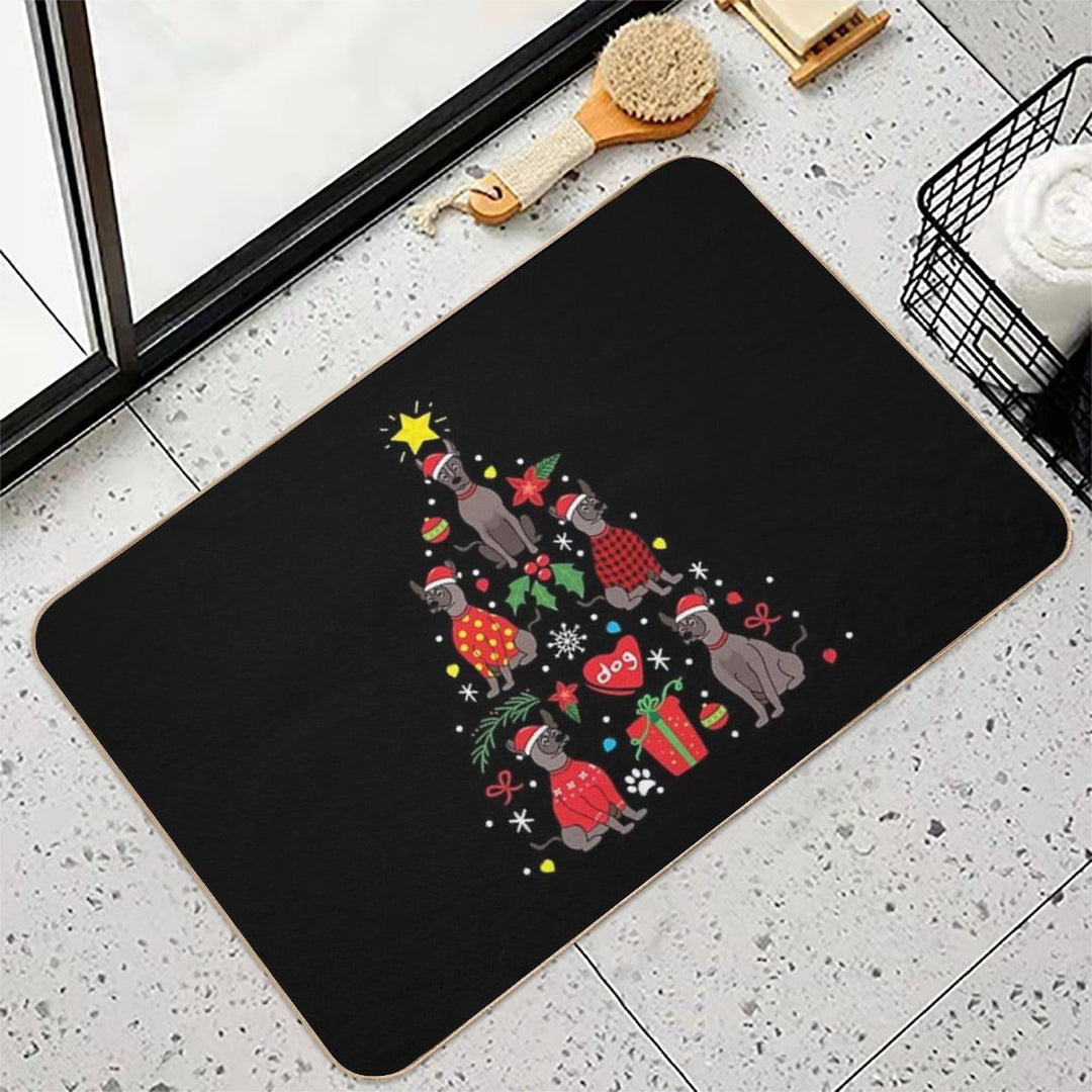 Xolo Dog Christmas Ornament Tree  Easy To Clean Bath Mat