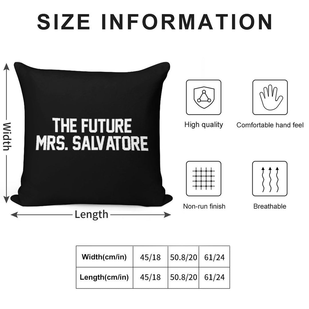 The Future Mrs. Salvatore-- White Soft Bedroom Essential Throw Pillow