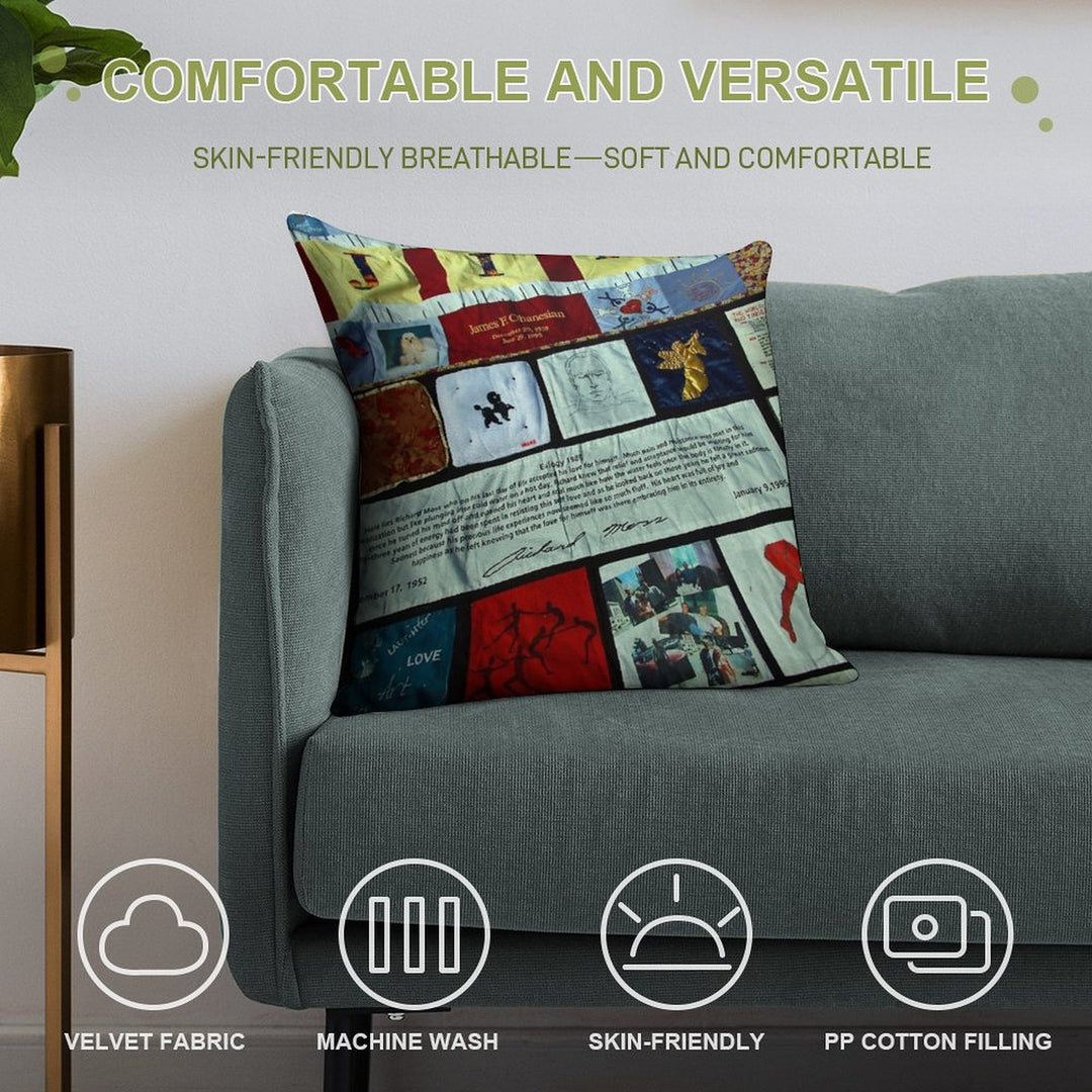 AIDS Quilt - 1 Soft Multiple Sizes Throw Pillow