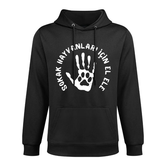 Sokak Hayvanlari Icin El Ele Hand in Hand for Stray Animals Premium Kangaroo Pocket Hoodie