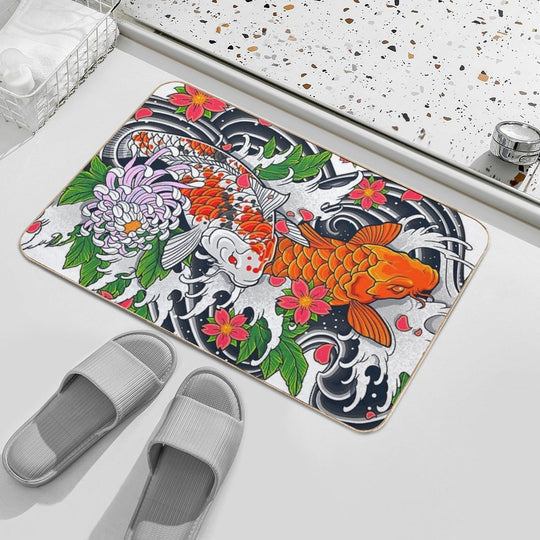 Koi Fish Pond  Pet-Safe Bath Mat
