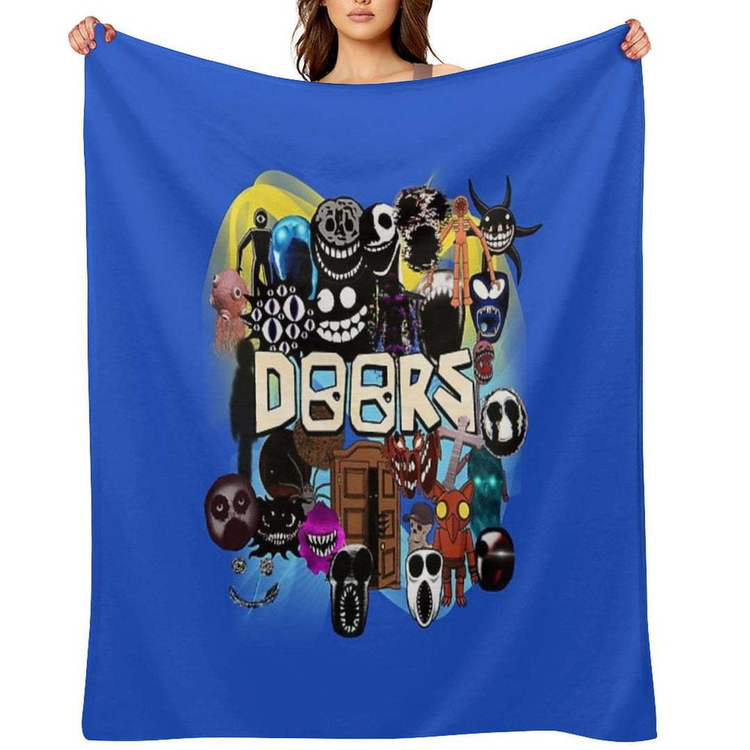 Doors All The Entities New Doors Game Update Easy Care Throw Blanket