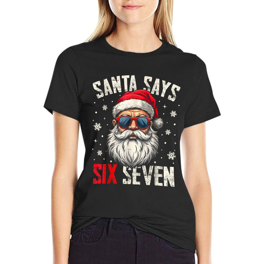 Funny Santa Says Six Seven Christmas 67 Meme Xmas Boys Girls  Relaxed-fit T-Shirt