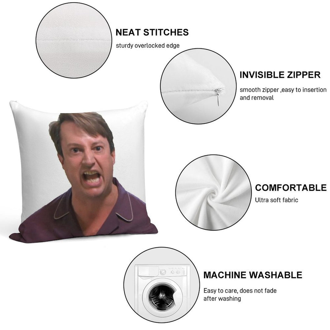 Mark Corrigan Christmas Soft Short Plush Fabric Throw Pillow