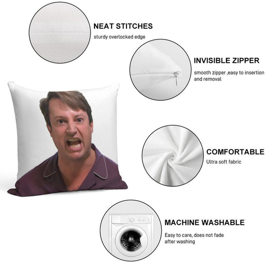 Mark Corrigan Christmas Soft Short Plush Fabric Throw Pillow