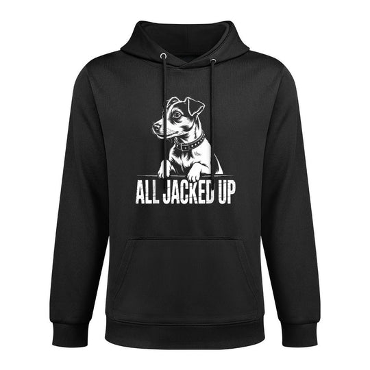 Jack Terrier Jacked Funny Dog Pun Humor Gift Medium-Weight Fabric Hoodie