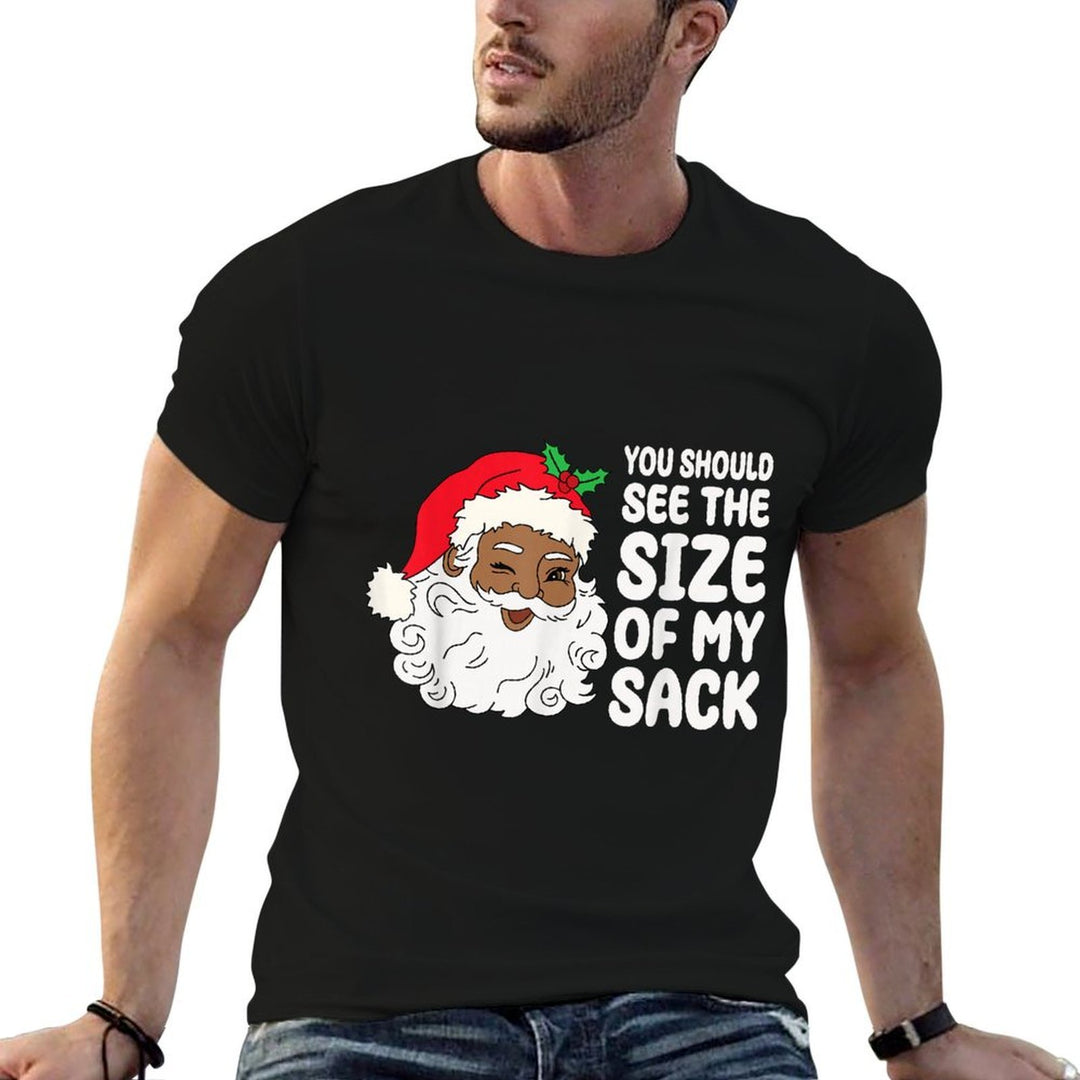 Funny Christmas Santa Claus Afro African American Xmas Mens  Classic T-Shirt