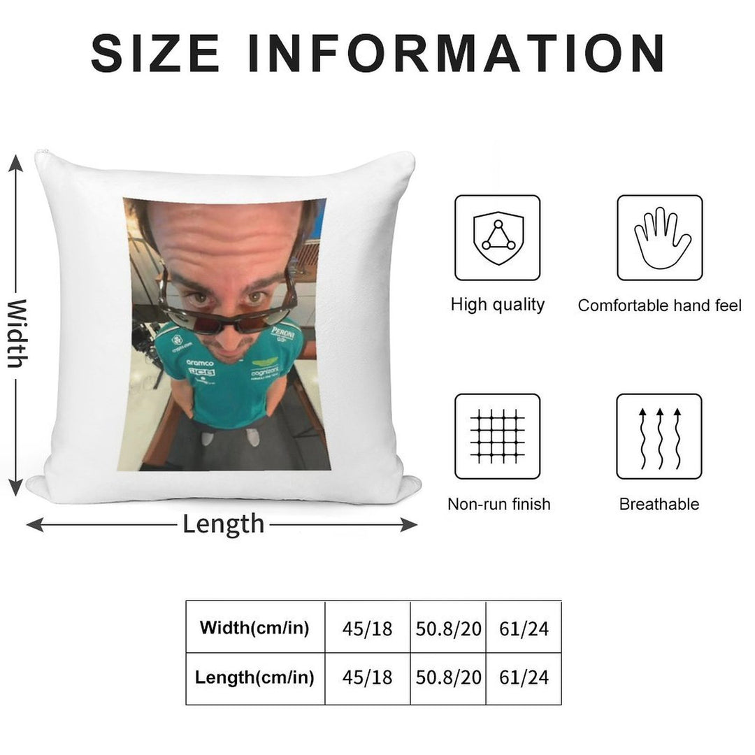 Fernando Alonso Soft Shrink-Resistant Throw Pillow
