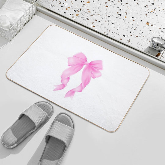 Cute Pink Bow  Toxin-Free Bath Mat
