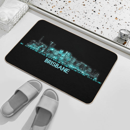 Brisbane Skyline  High-Traffic Bath Mat