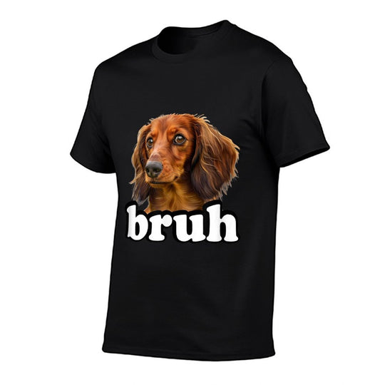 Funny Mens Womens Kids Bro Bruh Long Haired Dachshund Lover  Affordable Price T-Shirt