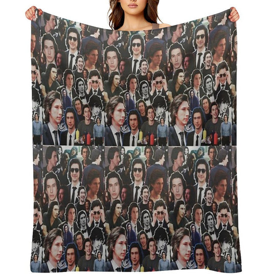 Assorted Adam Driver Collage Eco-conscious Throw Blanket
