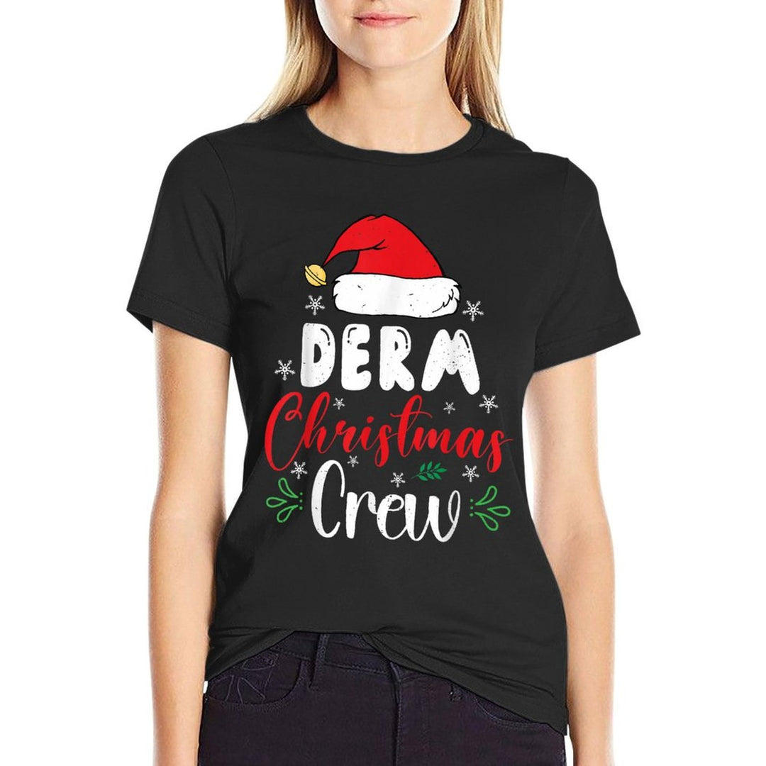 Derm Christmas Crew 2025 Dermatologist Dermatology Christmas  Trendy Pattern T-Shirt