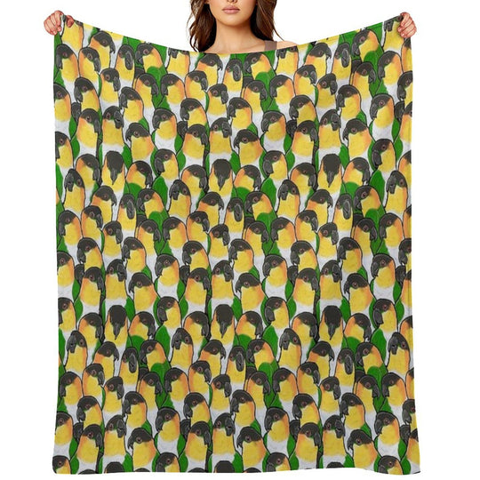 Black-headed Caique Parrots Eco-conscious Throw Blanket