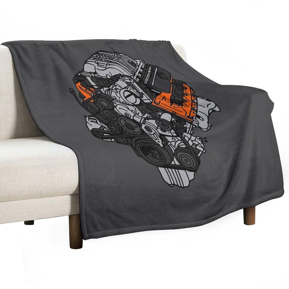 Hellcat Engine Compact Throw Blanket