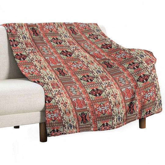 Turkish Kilim Fantasy Magic Carpet Velvety-soft Throw Blanket