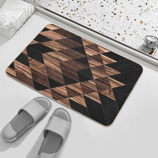 Urban Tribal Pattern No.11 - Aztec - Wood  Eco-Friendly Bath Mat