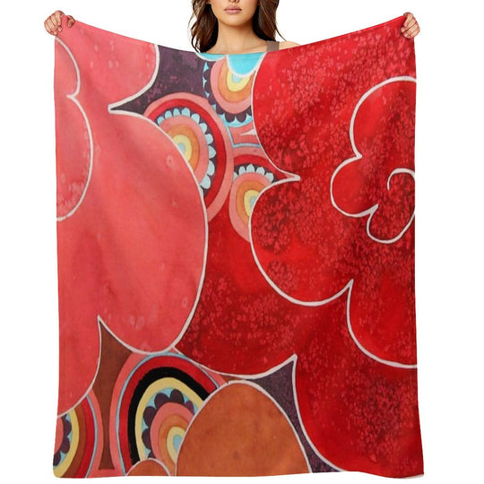 Abstract Flowers Compact Throw Blanket