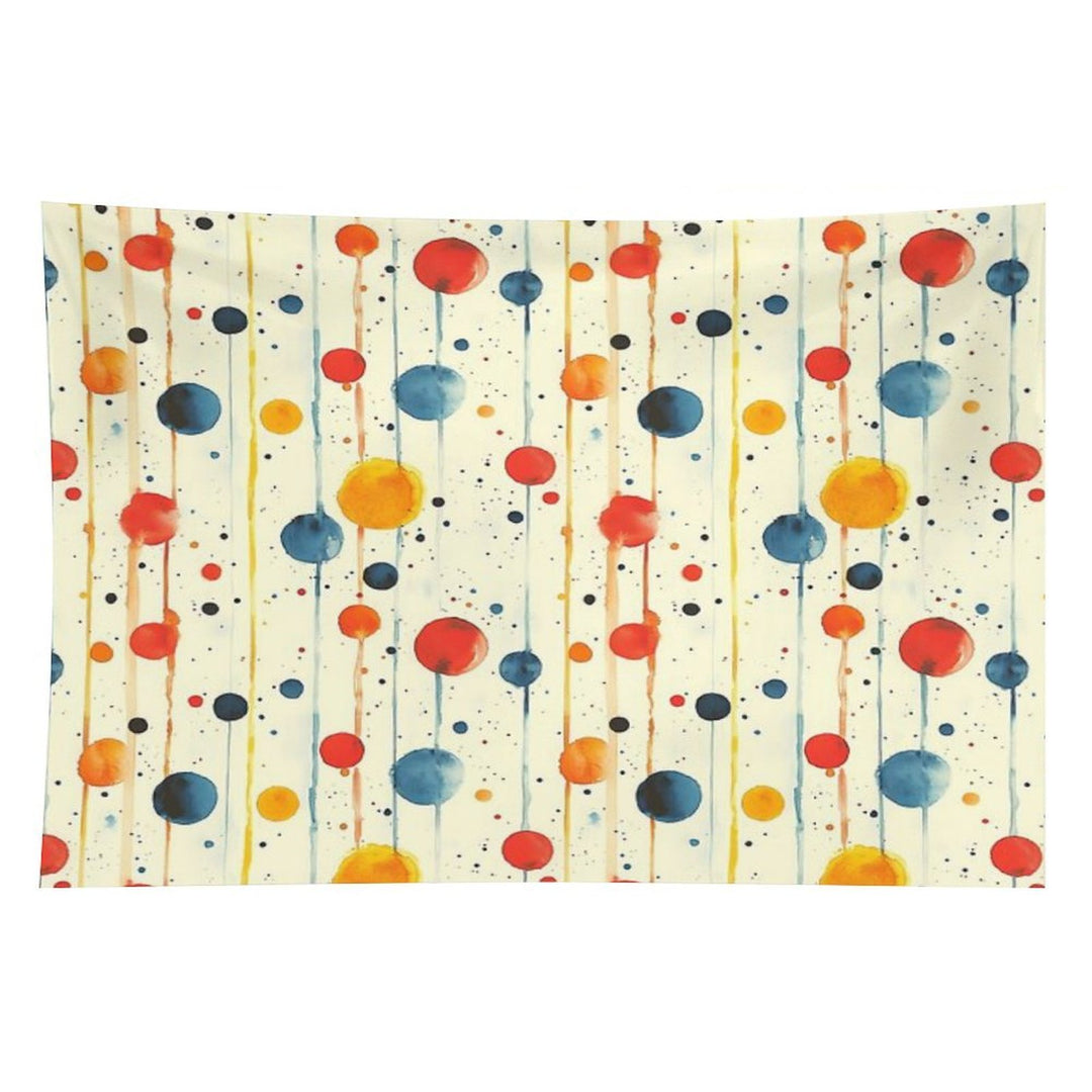 Grunge Watercolor Shapes – Blue, Yellow & Red Pattern Tapestry