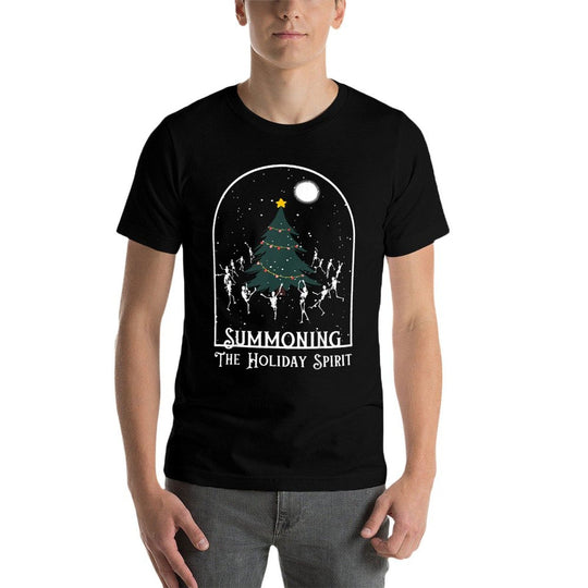 Summoning The Holiday Spirit Skeleton Dancing Christmas Tree  Eco-friendly Material T-Shirt