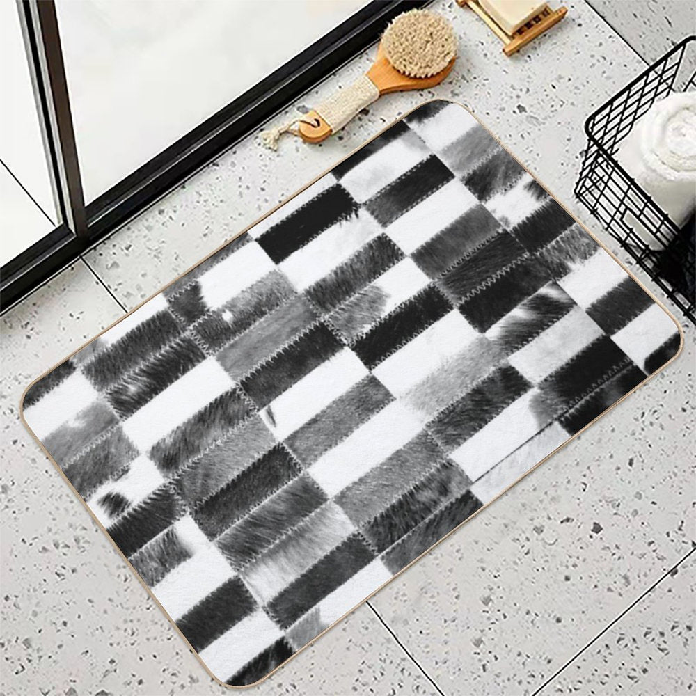 Patchwork Cowhide Rug Durable Bath Mat