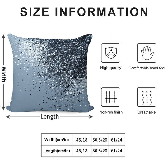Blue Lady #2 (Photo of Glitter Only - Not Reflective) Soft Shrink-Resistant Throw Pillow