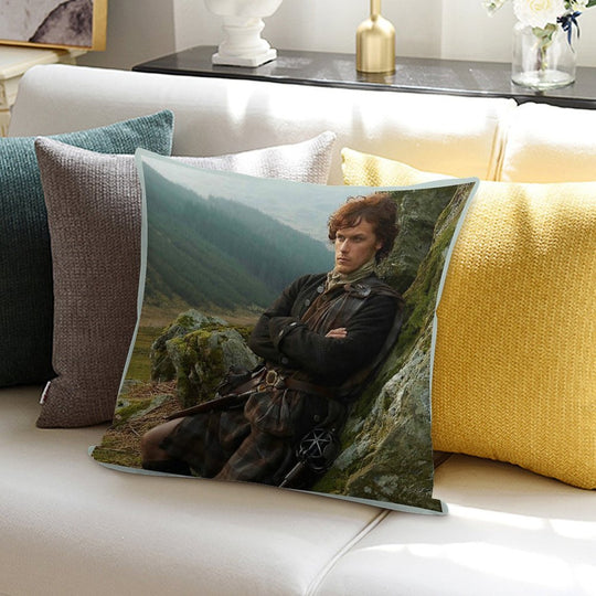 Outlander Jamie Fraser Soft Hidden Zipper Throw Pillow