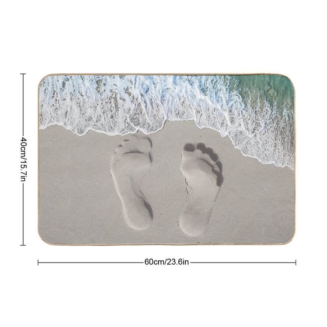 Seaside Serenity Footprints Beach Bath Mat Beach Themed Decorations  Multi-Purpose Bath Mat