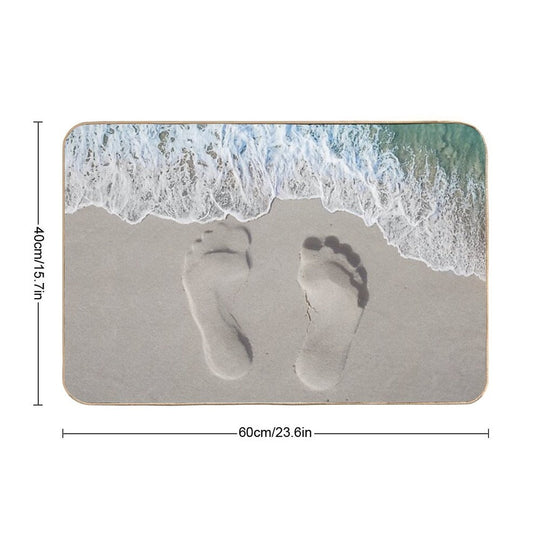 Seaside Serenity Footprints Beach Bath Mat Beach Themed Decorations  Multi-Purpose Bath Mat