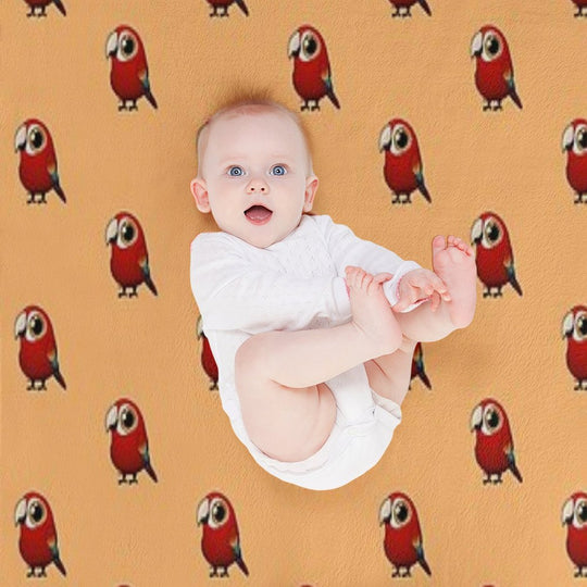 Cute Fat Macaw Eco-conscious Throw Blanket