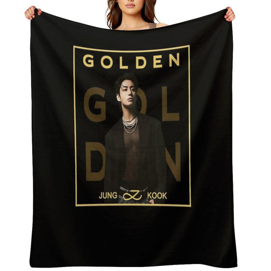 BTS Golden Jungkook Jung Kook Shrink-resistant Throw Blanket