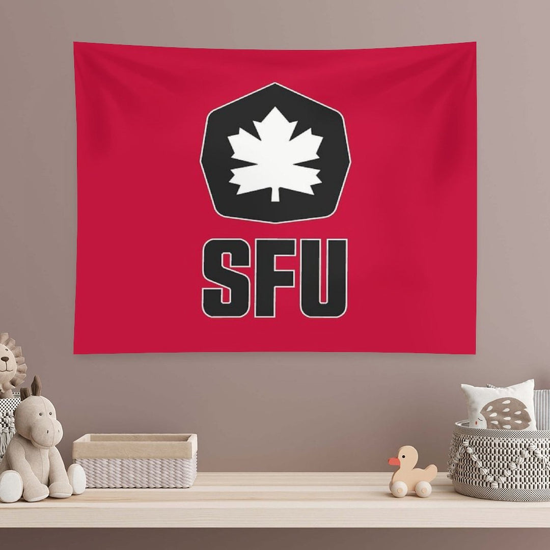 SFU Athletics Black White Tapestry