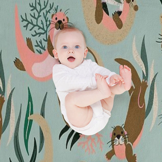 Otter Collection - Mint Palette Gift-ready Throw Blanket