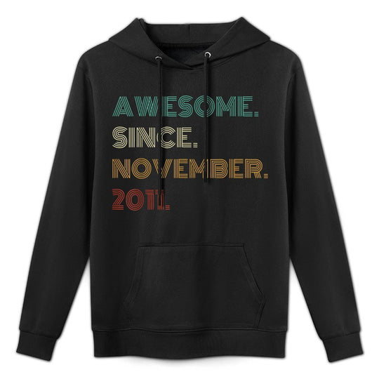 14 Years Old Awesome Since November 2011 14th Birthday Easy Care Hoodie