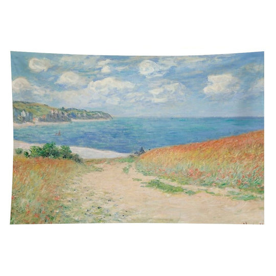 Claude Monet Path Through The Wheat Fields at Pourville 1882 Tapestry