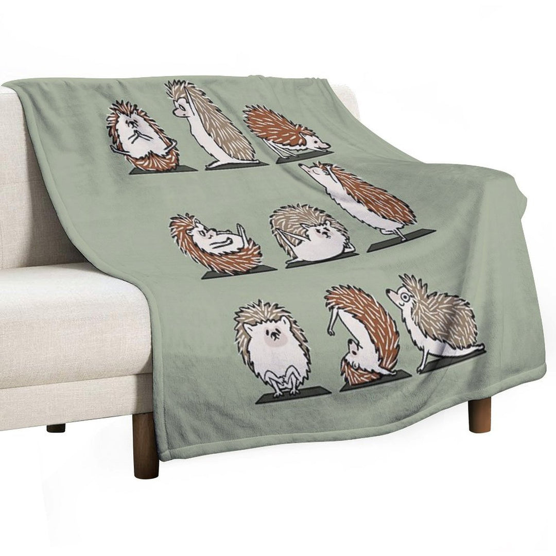 Hedgehog Yoga Velvety-soft Throw Blanket