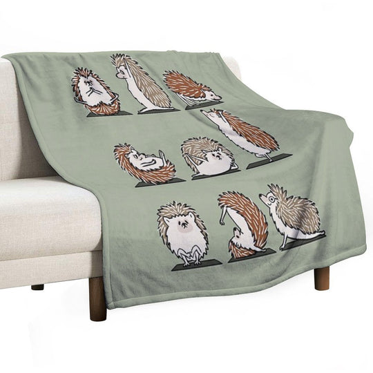 Hedgehog Yoga Velvety-soft Throw Blanket
