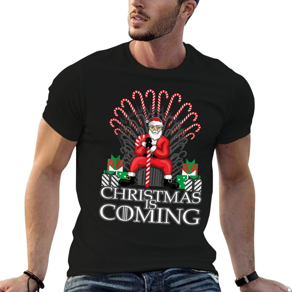 Christmas Is Coming Xmas Santa Claus  Oversized Silhouette T-Shirt