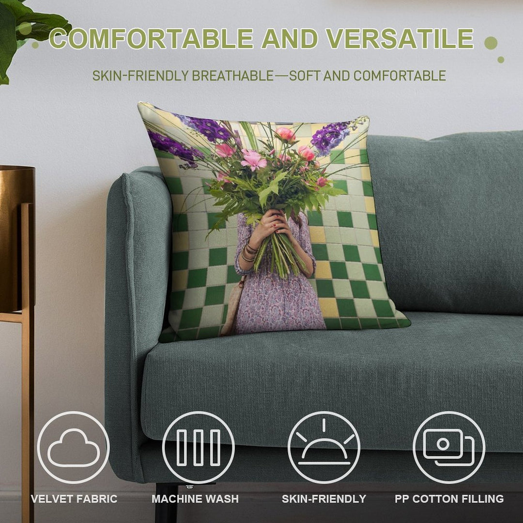 Flower Girl Soft Luxury Feel Throw Pillow