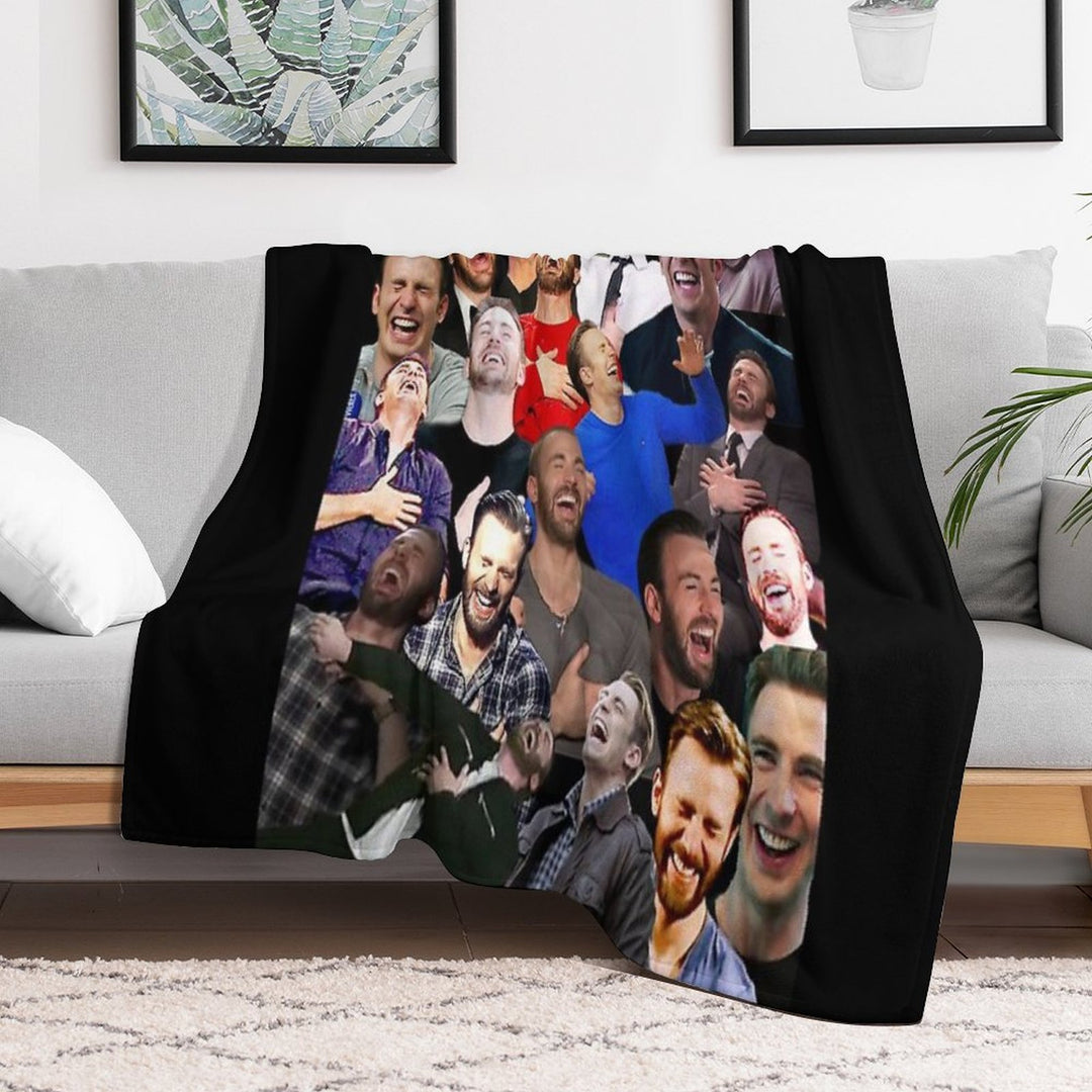 Chris Evans Laughing Machine-washable Throw Blanket