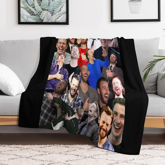 Chris Evans Laughing Machine-washable Throw Blanket
