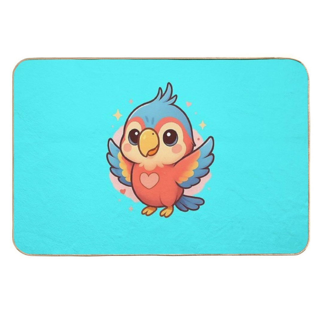 Kawaii Baby Parrot – Chibi Mascot Durable Bath Mat