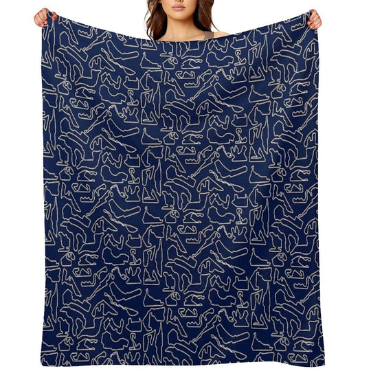 F1 Tracks 2023 (Dark Blue) Comfort Throw Blanket
