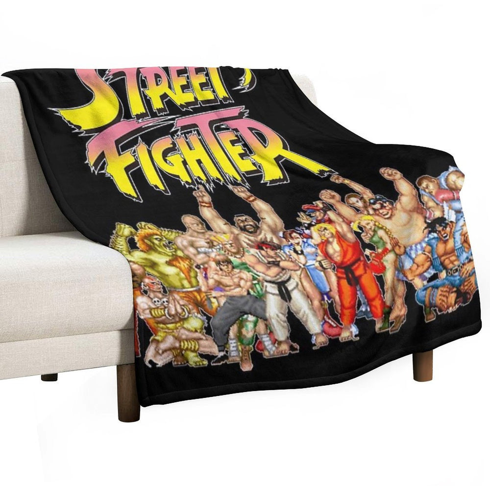 Street Fighter Retro Game Lightweight Throw Blanket