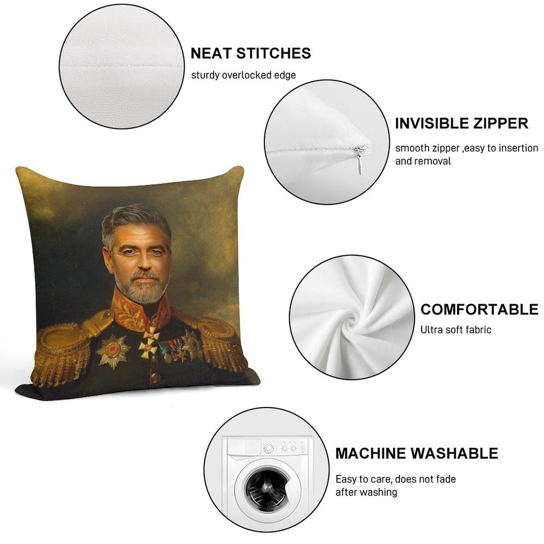 George Clooney - Replaceface Soft Easy Maintenance Throw Pillow